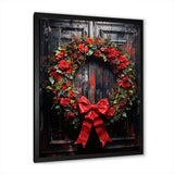 Christmas Holiday Festivity Wreath - Floral Canvas Wall Art