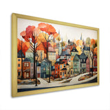 Autumn vintage orange village - Cityscapes Canvas Wall Art