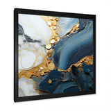 Gold and blue geode art  V - Abstract Canvas Wall Art