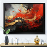 Red and gold marble fire I - Abstract Canvas Wall Art