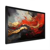 Red and gold marble fire I - Abstract Canvas Wall Art