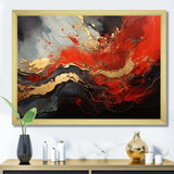 Red and gold marble fire I - Abstract Canvas Wall Art