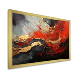 Red and gold marble fire I - Abstract Canvas Wall Art