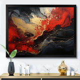 Red and gold marble volcano II - Abstract Canvas Wall Art