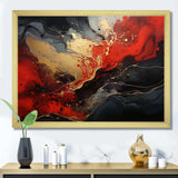 Red and gold marble volcano II - Abstract Canvas Wall Art