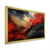 Red and gold marble volcano II - Abstract Canvas Wall Art