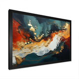 Blue and golden marble storm III - Abstract Canvas Wall Art