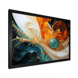 Orange and emerald marble lava I - Abstract Canvas Wall Art