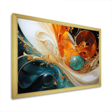 Orange and emerald marble lava I - Abstract Canvas Wall Art