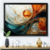 Orange and emerald marble lava IV - Abstract Canvas Wall Art