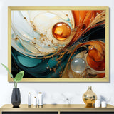 Orange and emerald marble lava IV - Abstract Canvas Wall Art