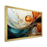 Orange and emerald marble lava IV - Abstract Canvas Wall Art