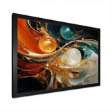 Orange and gold planet waves I - Abstract Canvas Wall Art