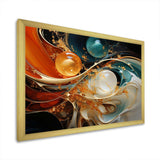 Orange and gold planet waves I - Abstract Canvas Wall Art