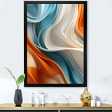 Blue and orange Fractal Curves in Motion III - Abstract Canvas Wall Art