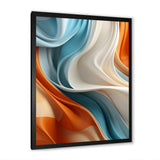 Blue and orange Fractal Curves in Motion III - Abstract Canvas Wall Art