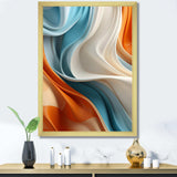 Blue and orange Fractal Curves in Motion III - Abstract Canvas Wall Art