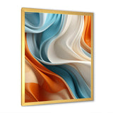 Blue and orange Fractal Curves in Motion III - Abstract Canvas Wall Art