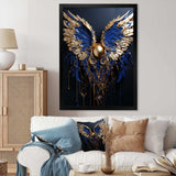 Royal Blue and gold Angel wings I - Fashion Canvas Wall Art