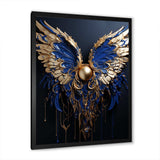 Royal Blue and gold Angel wings I - Fashion Canvas Wall Art