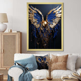 Royal Blue and gold Angel wings I - Fashion Canvas Wall Art