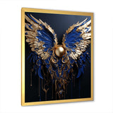 Royal Blue and gold Angel wings I - Fashion Canvas Wall Art