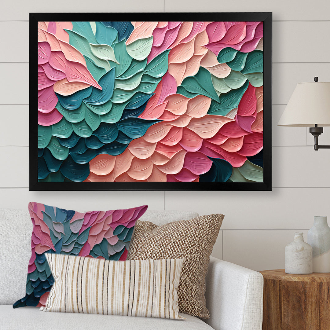 Pink and Green Florals in motion - Bat Wall Art Prints