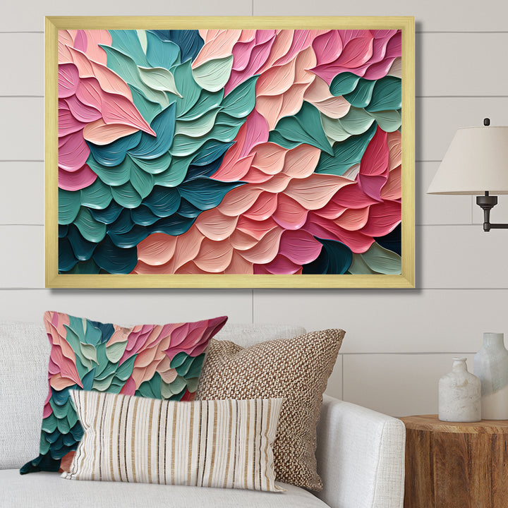 Pink and Green Florals in motion - Bat Wall Art Prints