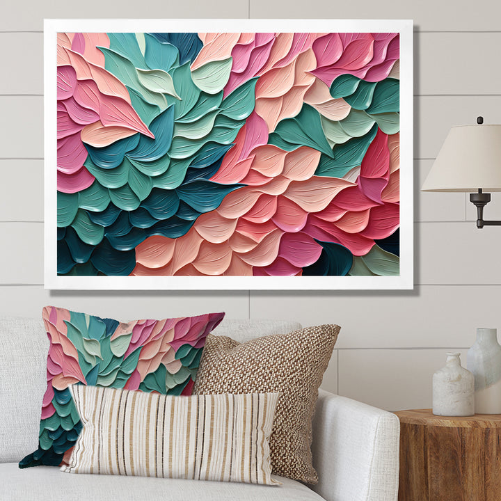 Pink and Green Florals in motion - Bat Wall Art Prints