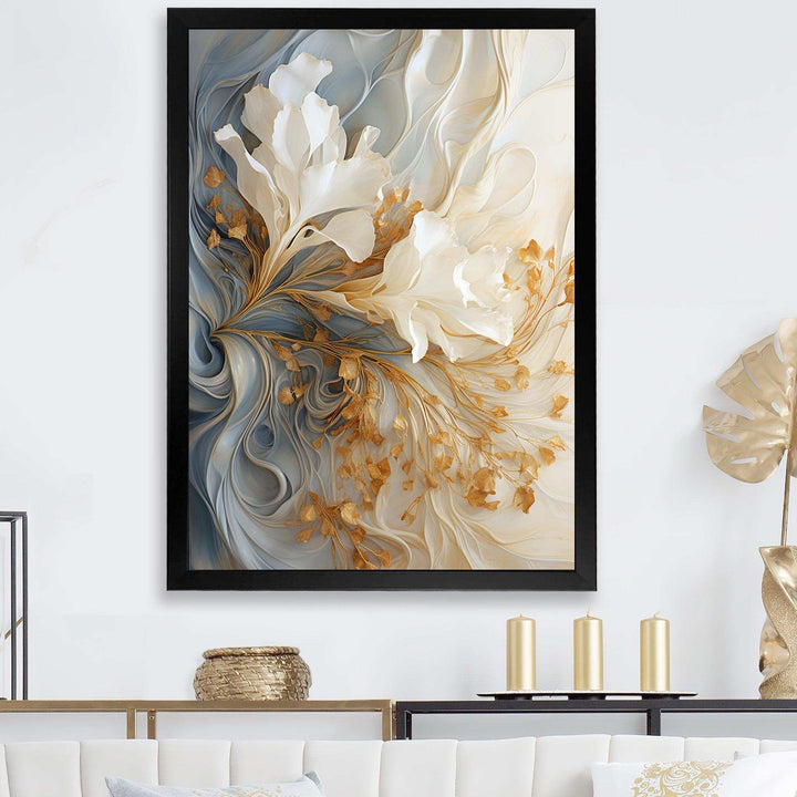 White and gold champagne flow V - Food &amp; Beverage Canvas Wall Art