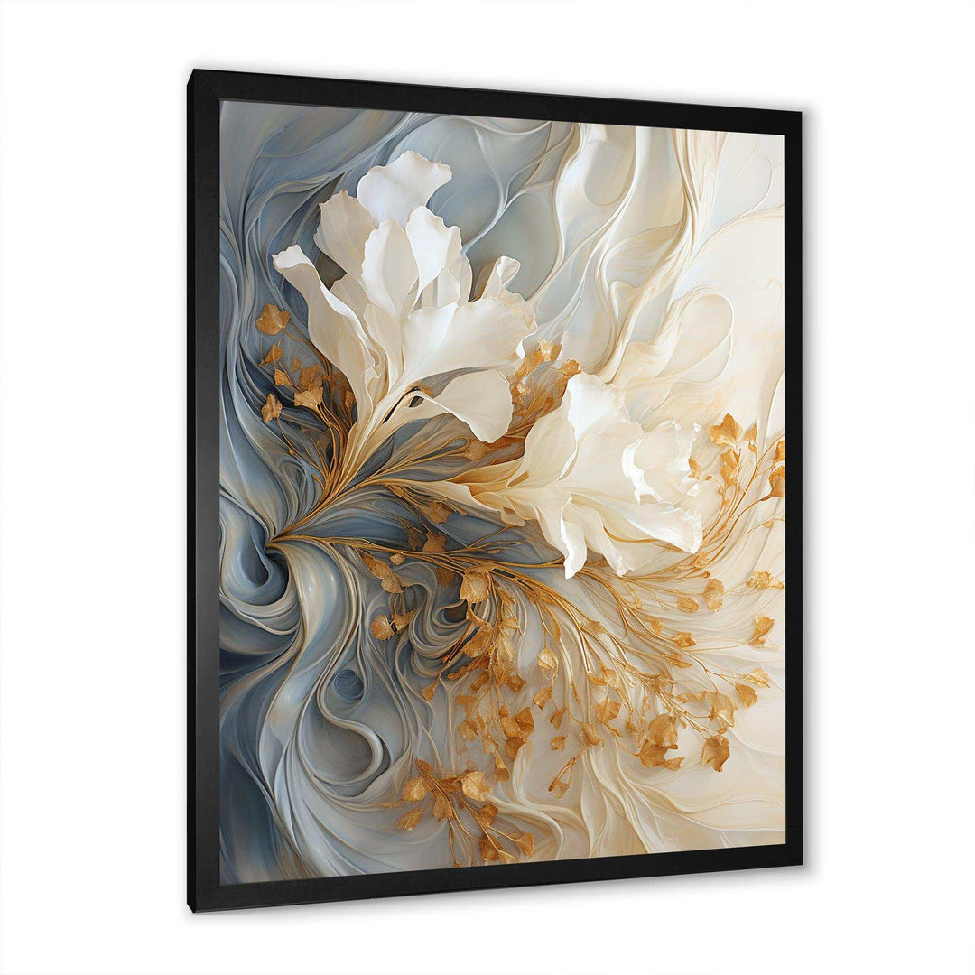 White and gold champagne flow V - Food &amp; Beverage Canvas Wall Art