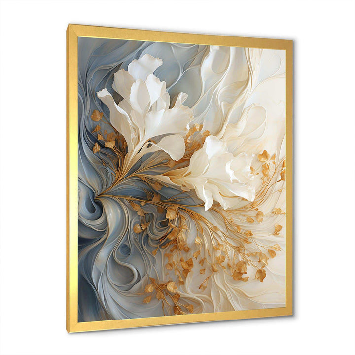 White and gold champagne flow V - Food &amp; Beverage Canvas Wall Art