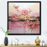 Gold and Pink Modern liquid Shapes II - Abstract Canvas Wall Art