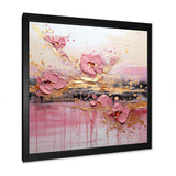 Gold and Pink Modern liquid Shapes II - Abstract Canvas Wall Art