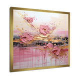 Gold and Pink Modern liquid Shapes II - Abstract Canvas Wall Art