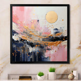 Gold and Pink Modern liquid Shapes III - Abstract Canvas Wall Art