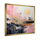 Gold and Pink Modern liquid Shapes III - Abstract Canvas Wall Art