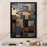 Brown Abstract tile mosiac charm - Abstract Canvas Wall Art