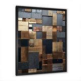 Brown Abstract tile mosiac charm - Abstract Canvas Wall Art