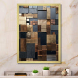 Brown Abstract tile mosiac charm - Abstract Canvas Wall Art