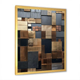 Brown Abstract tile mosiac charm - Abstract Canvas Wall Art