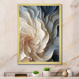 White and blue feather spiral II - Abstract Canvas Wall Art