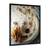 White and blue feather spiral III - Abstract Canvas Wall Art