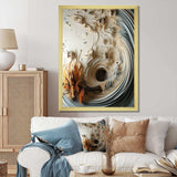 White and blue feather spiral III - Abstract Canvas Wall Art