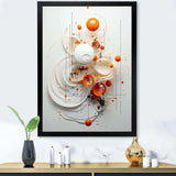 Orange and white Spiraling Symmetry I - Abstract Canvas Wall Art