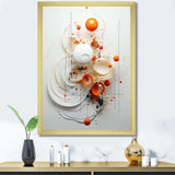 Orange and white Spiraling Symmetry I - Abstract Canvas Wall Art