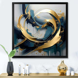 Golden grey Abstract Fractal Whirls of serenity II - Abstract Canvas Wall Art