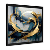 Golden grey Abstract Fractal Whirls of serenity II - Abstract Canvas Wall Art