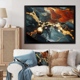 Gold and Green Serene abstract marble dream V - Abstract Canvas Wall Art