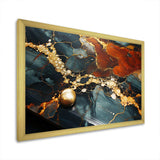 Gold and Green Serene abstract marble dream V - Abstract Canvas Wall Art